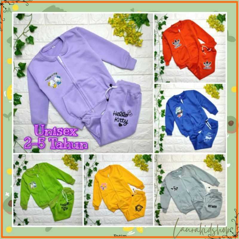 Setelan Sweater Jogger Anak Perempuan Laki-Laki 2-5 Tahun