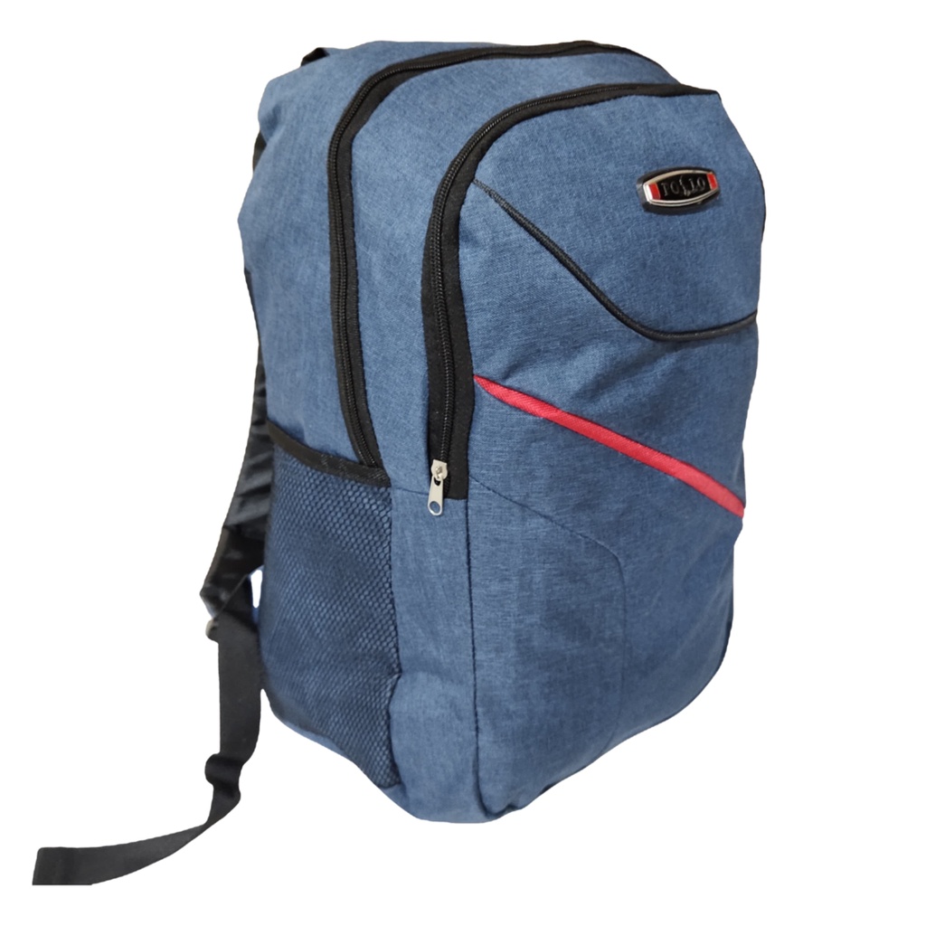 Backpack Polo Denim asual Pria Wanita Tas Ransel Laptop Free Raincover