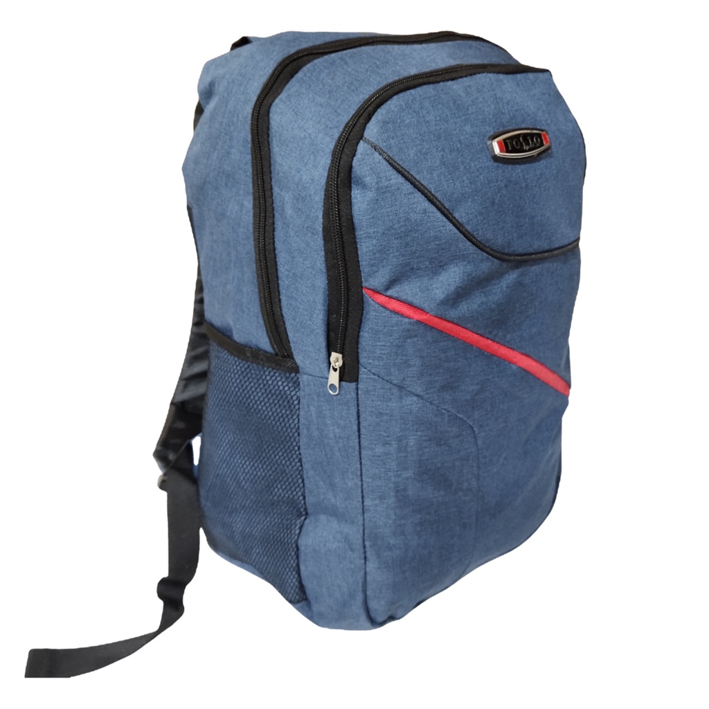 Backpack Polo Denim Casual Pria Wanita Tas Ransel Laptop Free Raincover