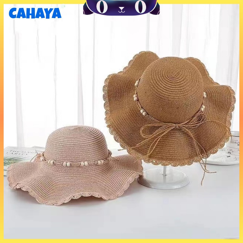 CAHAYA Topi Pantai wanita Bunga pelindung UV -Summerhat Pantai import T54