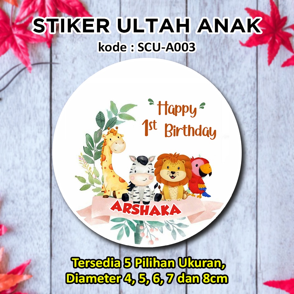 

STIKER ULANG TAHUN ANAK HEWAN RIMBA STICKER LABEL BINGKISAN SOUVENIR KEMASAN KOTAK NASI BOX KUE MAKANAN TUMPENG MINI KIDS BIRTHDAY SEGEL HAMPERS JUNGLE ANIMALS BINATANG BUAS WILD ANIMALS CUTE ANIMALS