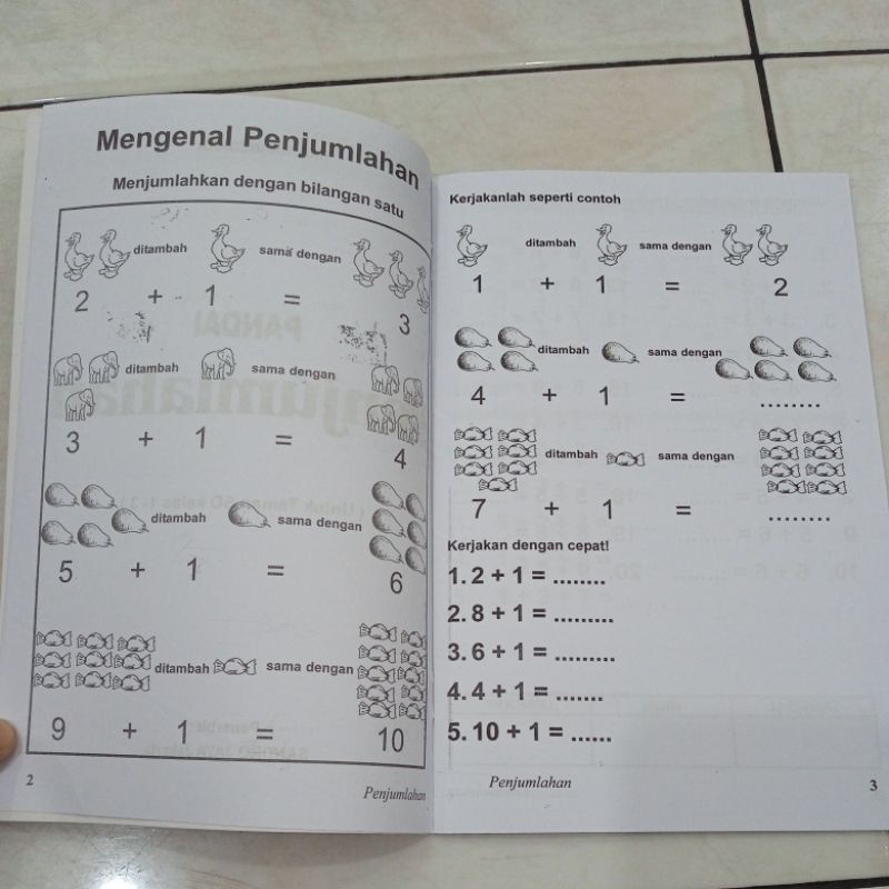 Paket isi 4 Buku Matematika (Pertambahan, Pengurangan, Perkalian, Pembagian) Untuk Anak TK/SD