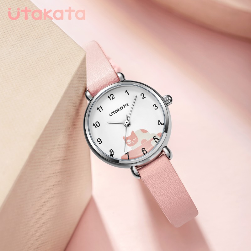 UTAKATA A0006 Jam Tangan Wanita Analog Tali Kulit WATCHKITE WKOS