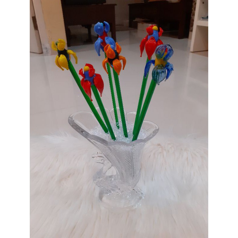 BUNGA LIDI KRISTAL PAJANGAN PER 6 PCS