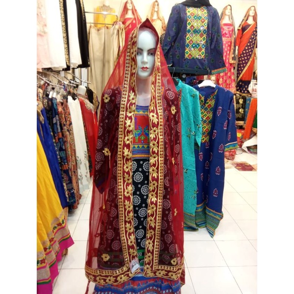Selendang india ori / dupatta india / selendang pengantin indial-C