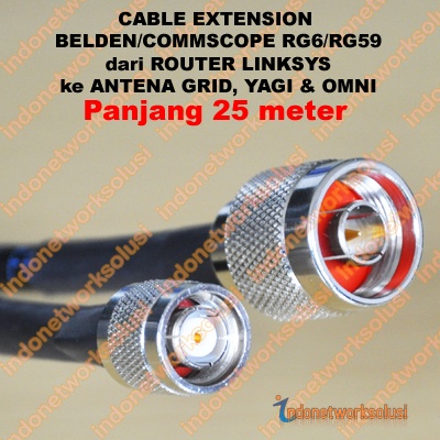 LINKSYS ROUTER EXTENSION CABLE BELDEN/COMMSCOPE untuk ANTENA GRID YAGI OMNI (25m)