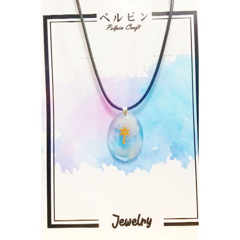 kalung hana resin epoxy necklace jewelry epoxy resin stone blue