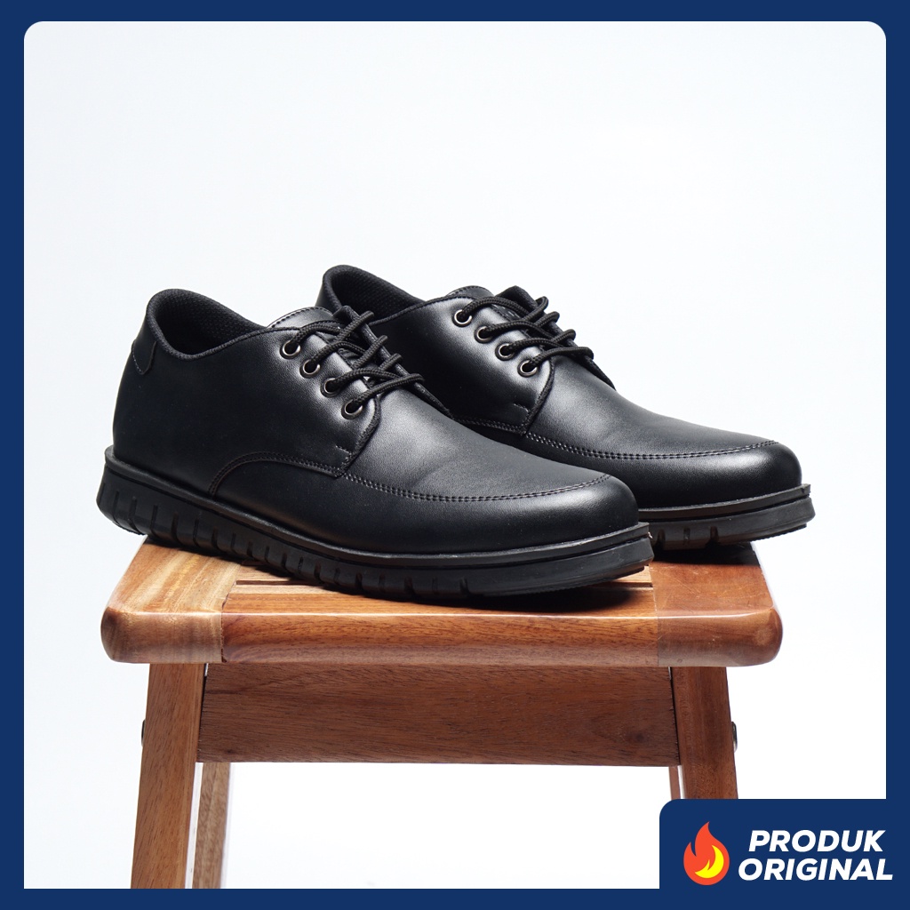 REGO BLACK ORIGINAL x JYF Sepatu Formal Full Hitam Tali Pria Pantofel Kerja Kantor Dinas Resmi Guru Kantoran Wisuda Kuliah Pesta Pernikahan Kondangan Nikah Undangan Wedding Modern Oxford Casual Derby Semi Kulit Premium Joey Footwear Keren Terbaru Kekinian