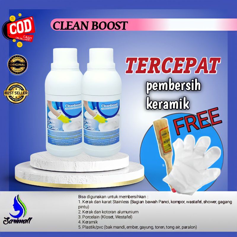 Clean Boost pembersih noda kerak keramik kamar mandi wc dapur kompor toilet membandel paling ampuh