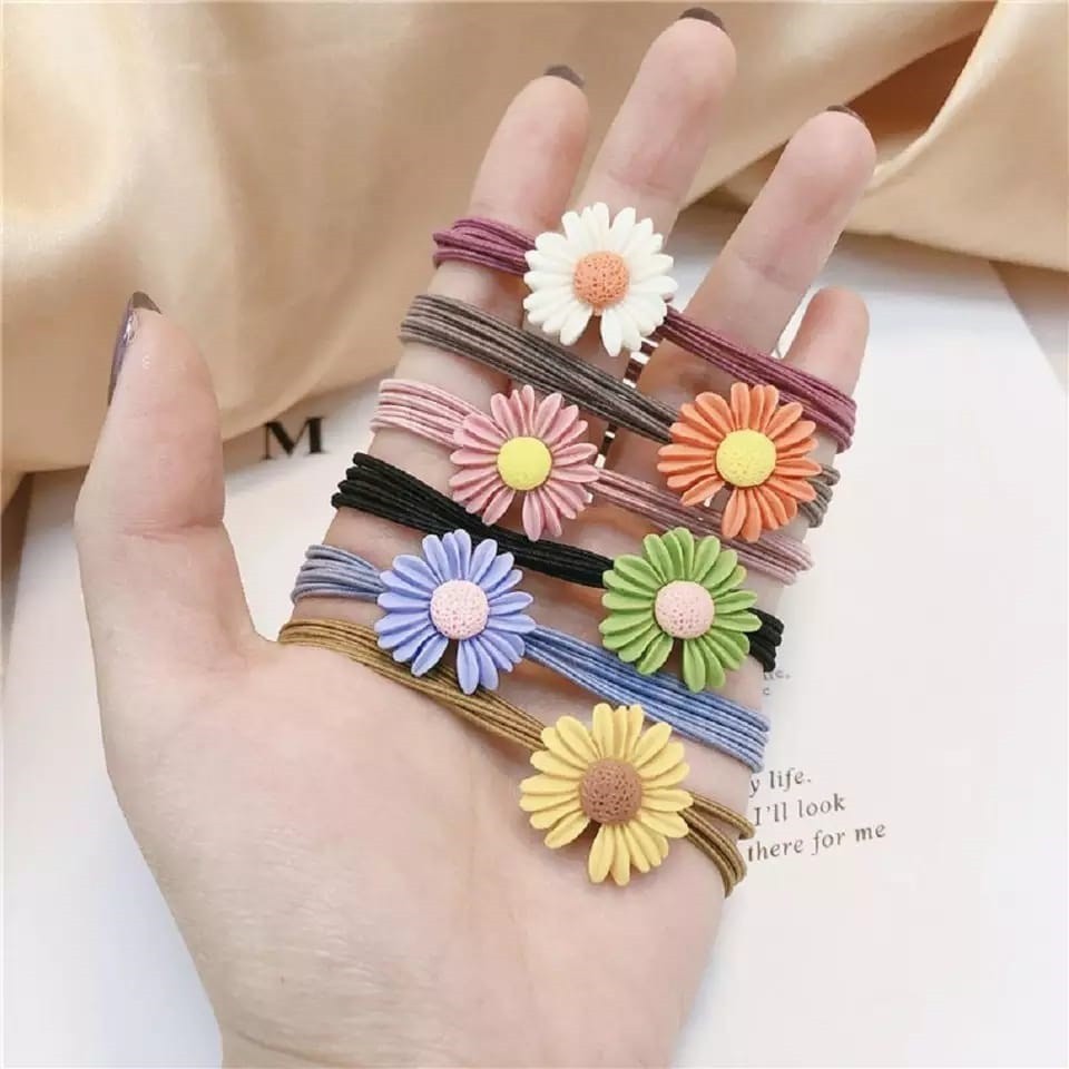 Ikat Karet Rambut Motif Bunga Cantik Hargakawan