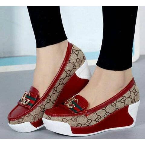 SEPATU WEDGES PESTA GUCCI REPLIKA WANITA / CEWEK FASHION MURAH