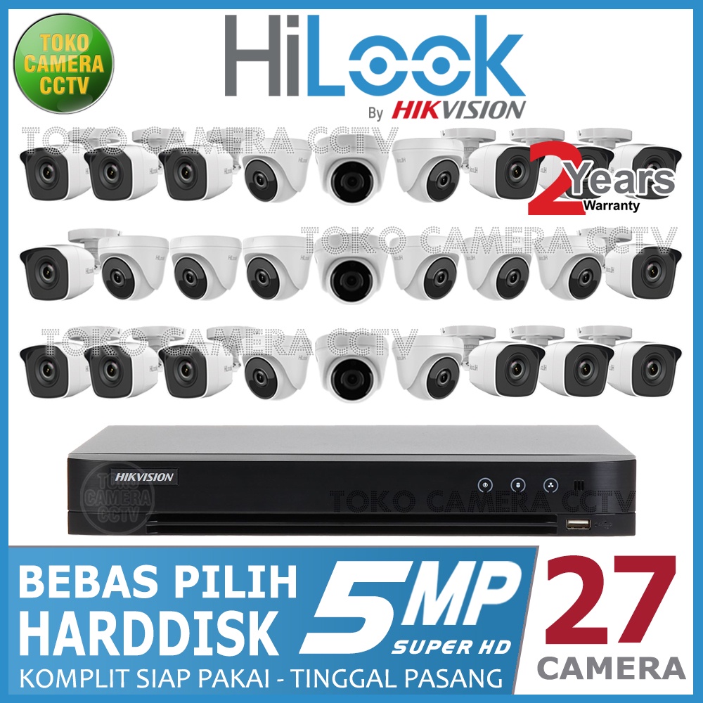 PAKET CCTV HILOOK 5MP 32 CHANNEL 27 KAMERA