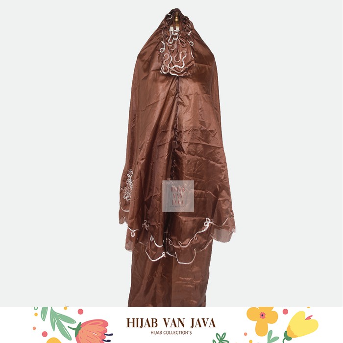 Telekung Rukuh Dewasa Bahan Spandek Sutra Bordir SH701  Travel Parasut Ringan Murah Dewasa