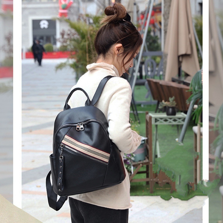 TAS RANSEL WANITA KULIT HITAM ORMENI PREMIUM BACKPACK CEWEK PUNGGUNG TA569B5 IMPORT GENDONG REMAJA KULIAH KERJA SEKOLAH BATAM KEKINIAN