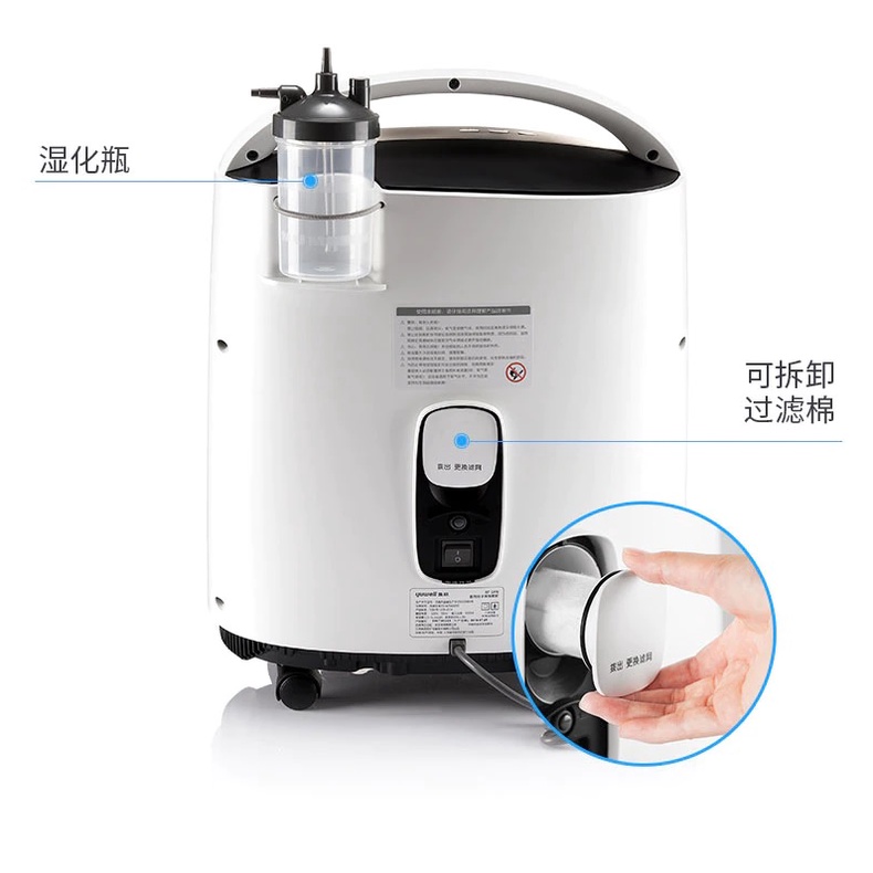 YUWELL 8F-5AW - Mesin Penghasil Oksigen Murni 5L dan Nebulizer