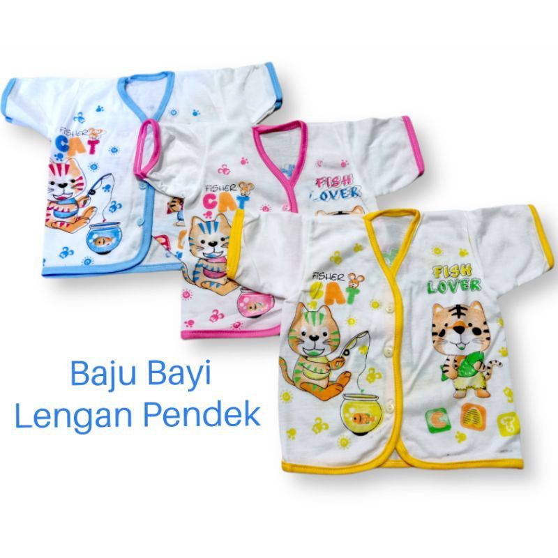 Baju bayi lengan pendek unisex untuk bayi baru lahir / newborn