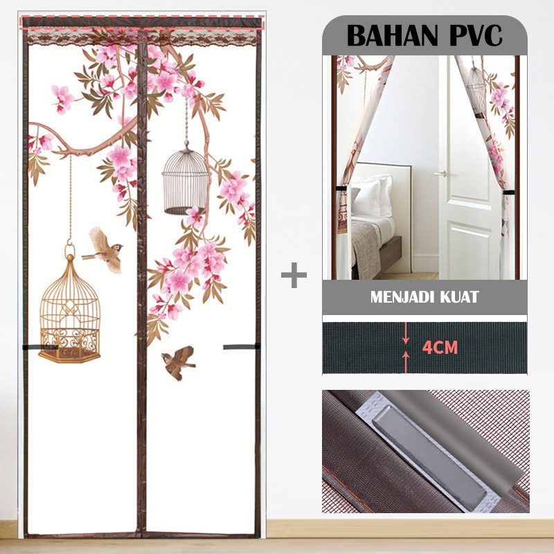 Tirai Pintu Magnet Solusi pencegah serangga masukTirai Magnet Elegan bahan plastik PVC (khusus ruangan berAC) / Tirai Pintu kama