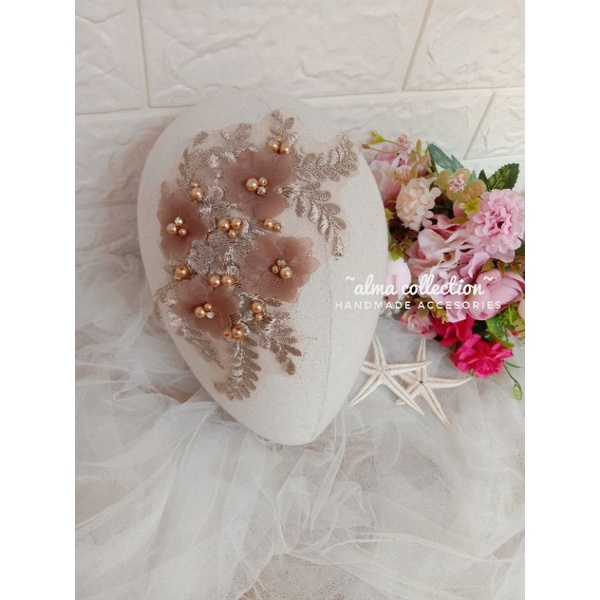 (COD) Headpiece simple/aksesoris pengantin/ hiasan hijab