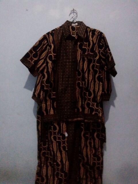 Gamis Parang Black Couple Batik Sarimbit Muslim Kondangan Casual
