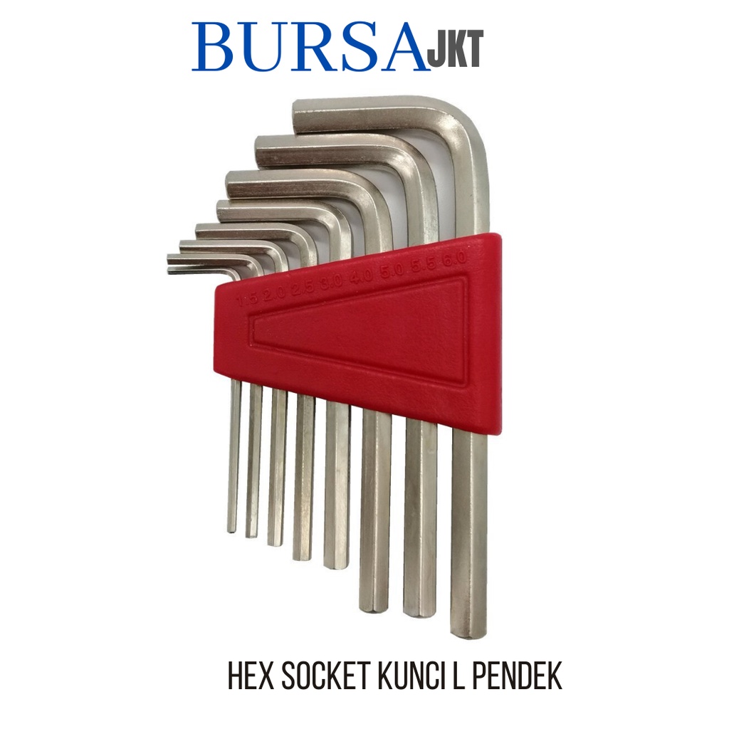 KUNCI HEX KEY L FLAT SET 8 PC 1.5 - 6 MM (MIN 2 PC)