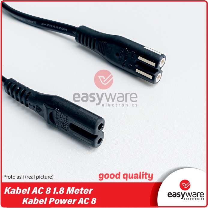 Kabel AC 8 1.8 Meter Kabel AC Power Kabel AC Cord 8 kualitas bagus