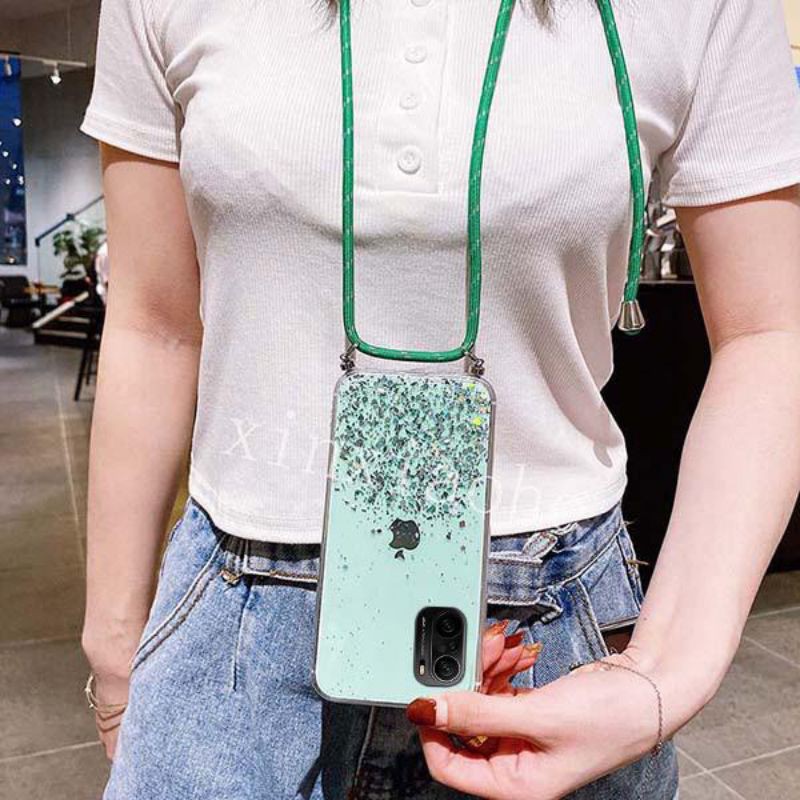 Case Tali Nagita Xiaomi Poco F3 Redmi K40 K40 Pro Lanyard Glitter Gantungan