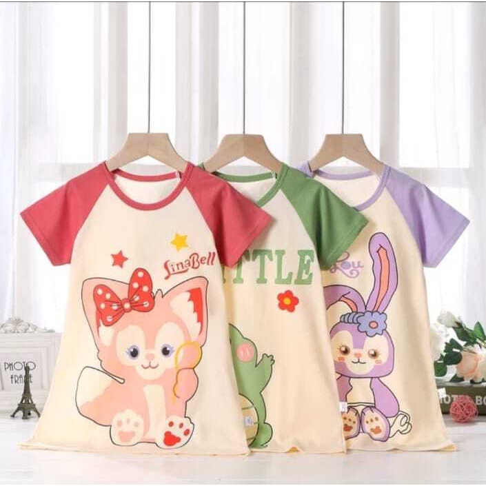 ( Mia ) Daster Anak Perempuan Import, Dress Piyama Motif Karakter Lucu Model DA001-005