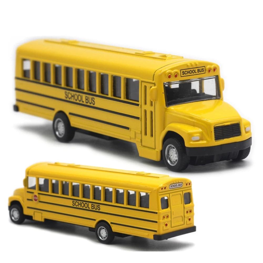 NICKOLAS1 Hadiah Ulang Tahun Model Bus Sekolah Untuk Anak Kuning1 /64 Inersia Mainan Anak Laki-Laki Kendaraan Simulasi