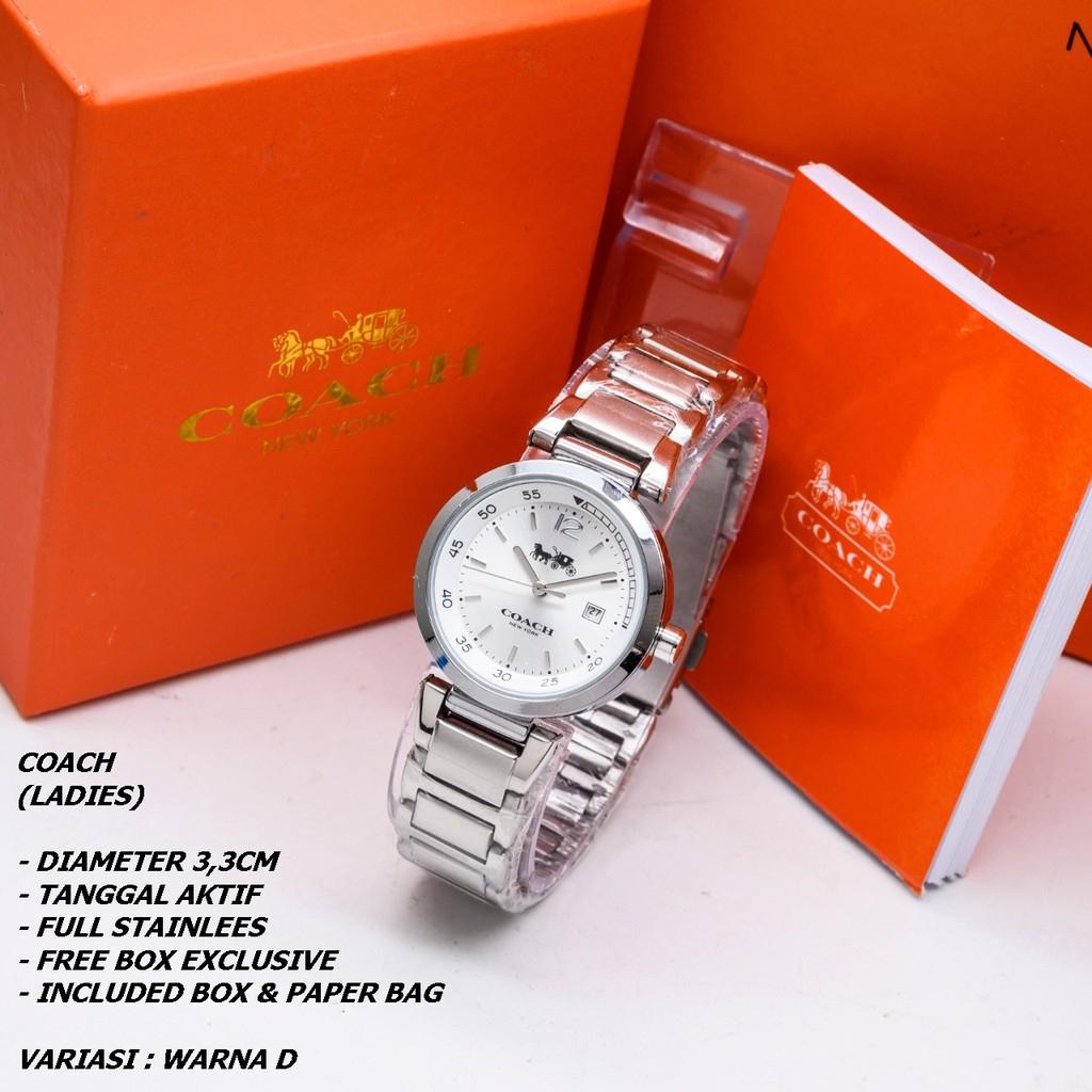 JAM TANGAN WANITA FASHION RANTAI BODY BULAT TANGGAL AKTIF