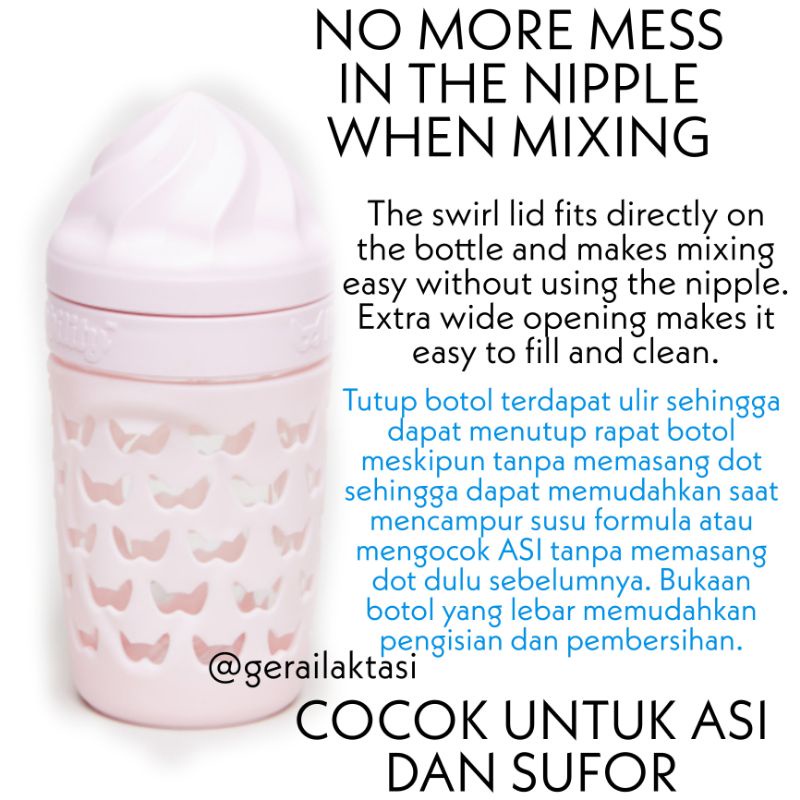 Herobility Glass Baby Bottle Double Anti Colic System ECO HERO BOTTLE