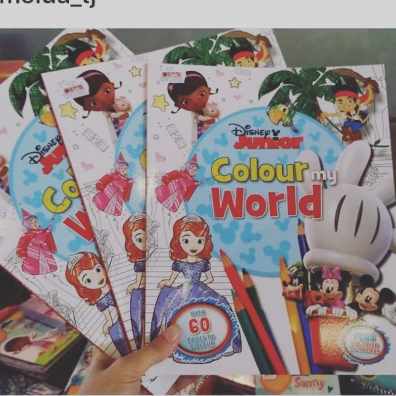 (PROMO) DISNEY JUNIOR Colour My World book / buku anak / buku impor