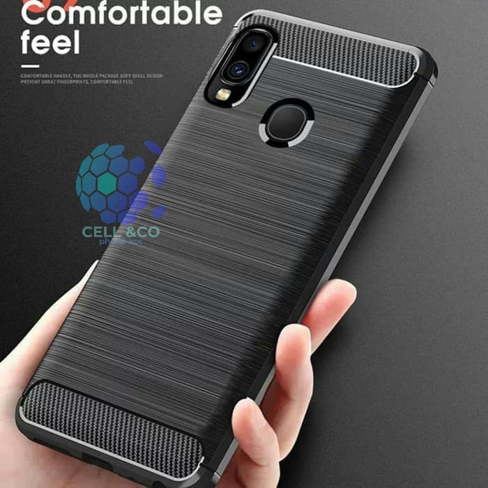 CASE CARBON SAMSUNG A20S casing hp silikon softcase case premium carbon cover