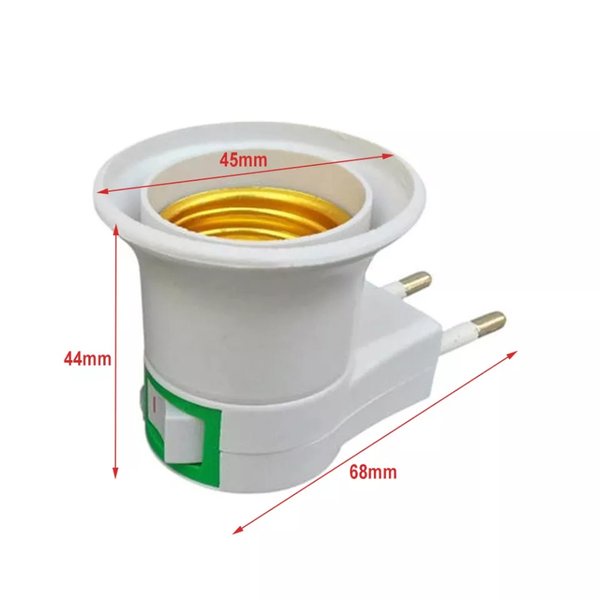 Adaptor Fitting Lampu EU 250V 6A Converter Dengan Saklar Tombol ON OFF