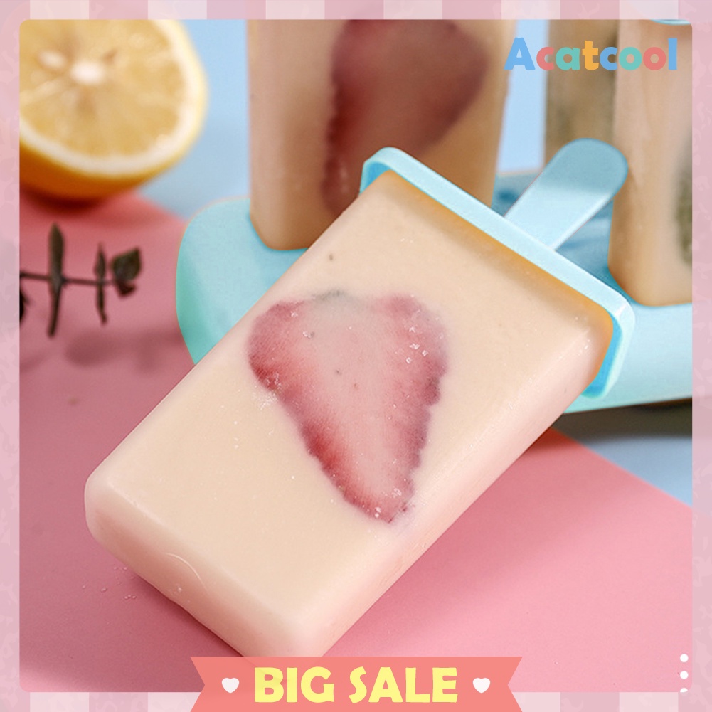 9 Hole Silicone Ice Cream Mould Tray Popsicle Barrel DIY Mold with Stick