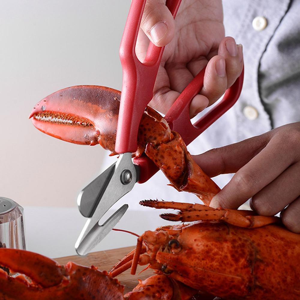 [Elegan] Gunting Seafood Dilepas Stainless Steel Shear Snip Shell Udang Peeler Lobster Udang Ikan Alat Masak Pemotong Sayuran