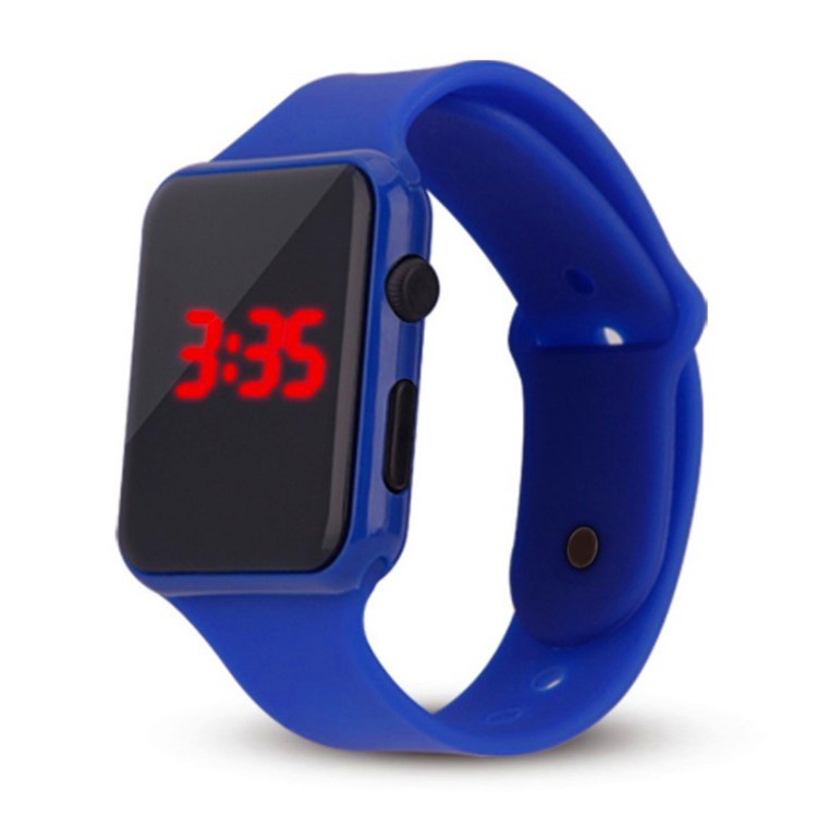 ✅COD MESIN JAPAN !! JAM TANGAN LED WANITA PRIA RUBBER DIGITAL WATCH MURAH BERKUALITAS JF037-B. Tua (LED Merah)