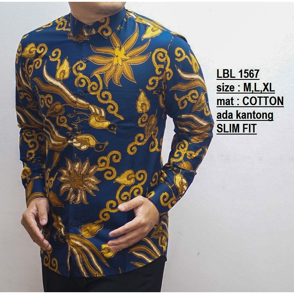 KEMEJA BATIK PRIA SLIM FIT LENGAN PANJAN BATIK PRIA SOLO ORIGINAL COLINDION CBL1091