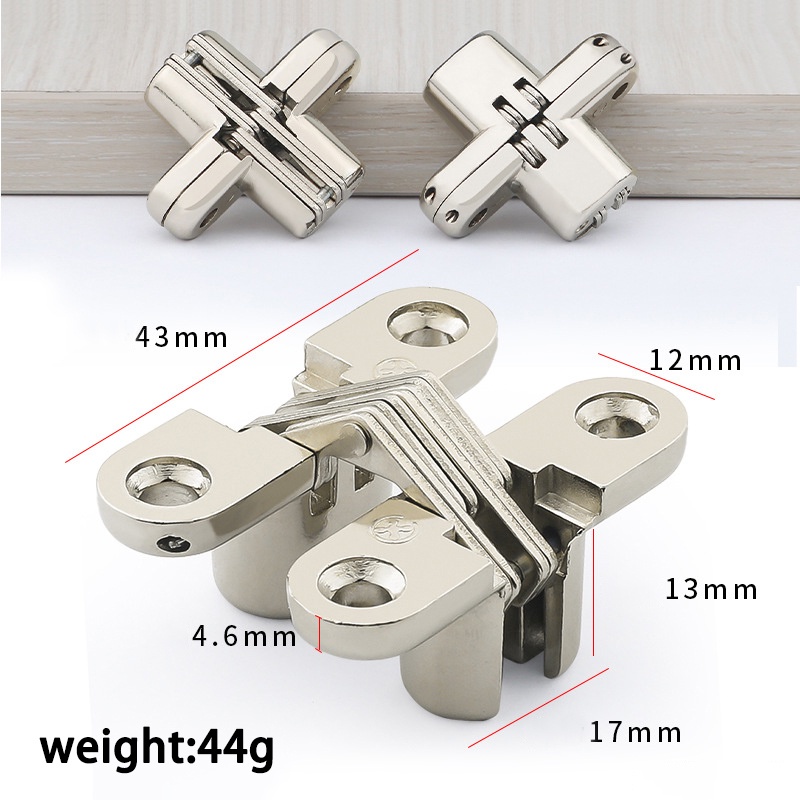 2PCS  ENGSEL STAINLESS /  Engsel Pintu /Engsel meja lipat /CHROME Cross Hinge Pintu Lemari Meja Lipat Tanam