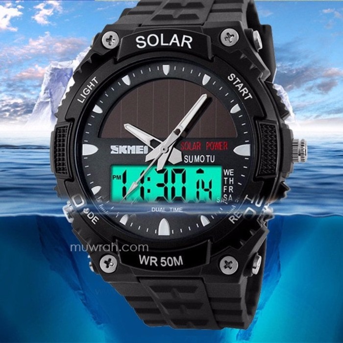 MUST HAVE Jam Tangan SKMEI Original Casio Solar Power Jam Tangan Pria Anti Air TERBARU