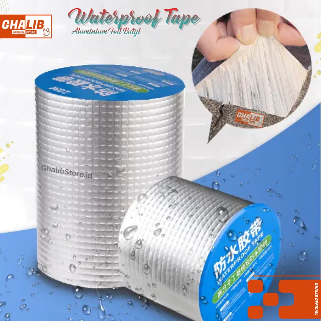 Lakban Anti Bocor Anti Air Aluminium Foil Butyl Waterproof Tape Lakban tape Penambal BOCOR Flex Wate