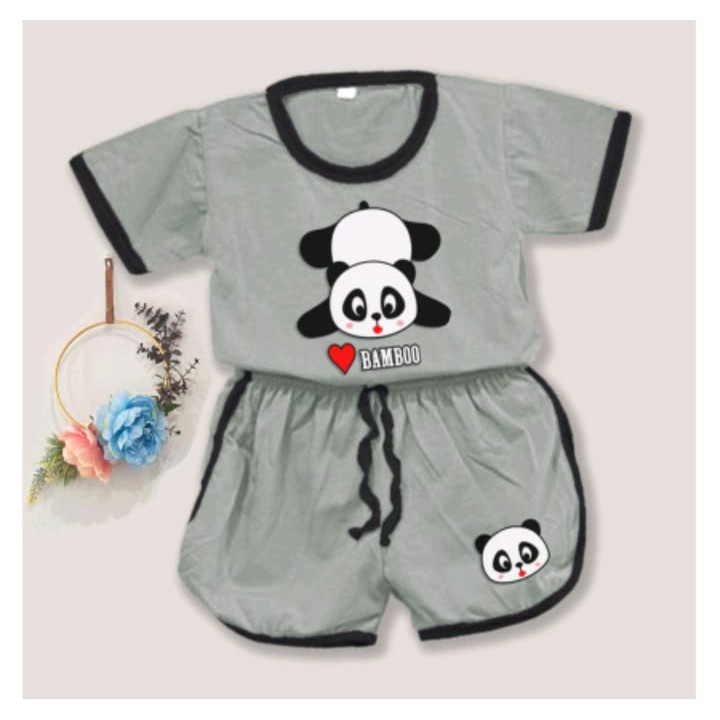 VF-Setelan baju playful colour anak karakter panda / setelan anak unisex