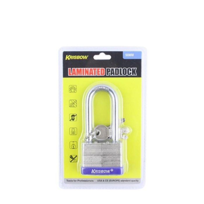 Unik Krisbow gembok besi laminasi shackle panjang 50 mm Murah