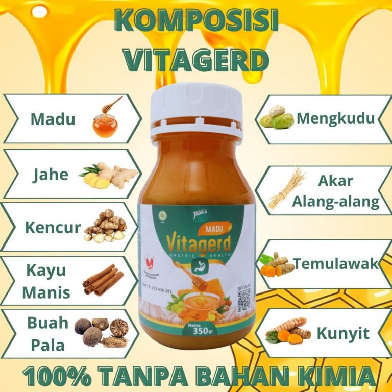 BISA COD Madu VITAGERD GRATIS ONGKIR Herbal Obat GERD dan Asam Lambung Original Asli VITAGERD Madu A