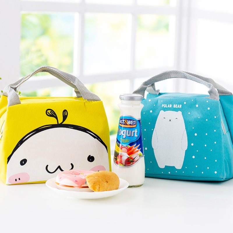 Tas Bekal Karakter Lunch Cooler Bag Motif Karakter Lucu Kotak Bekal Anak Tahan Panas