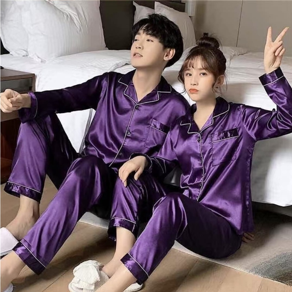 BAJU TIDUR PIYAMA COWOK UNISEX CP KATUN IMPORT BERKUALITAS MOTIF KRA KANCING LIMA LENGAN PENDEK SETELAN CELANA PANJANG WARNA GELAP TERBARU POLOS SIZE L-XXXL FIT TO 80KG