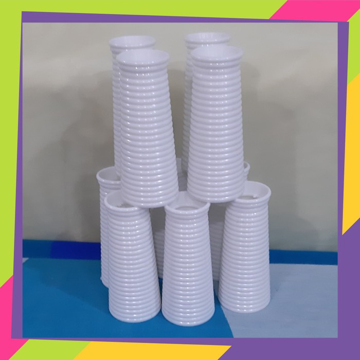 POT BUNGA PUTIH MELAMIN ULIR VAS BUNGA PUTIH MELAMIN ULIR