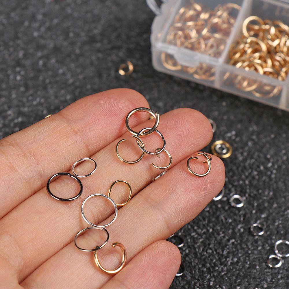 R-flower 1450PCS/Box Cincin Lompat Terbuka Perbaikan Gantungan Kunci Membuat Kalung Anting DIY Aksesoris