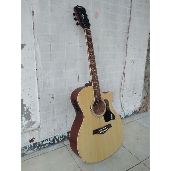 GITAR AKUSTIK ELEKTRIK TAYYLOR Custom GRATIS KABEL JACK &amp;  PACKING KAYU