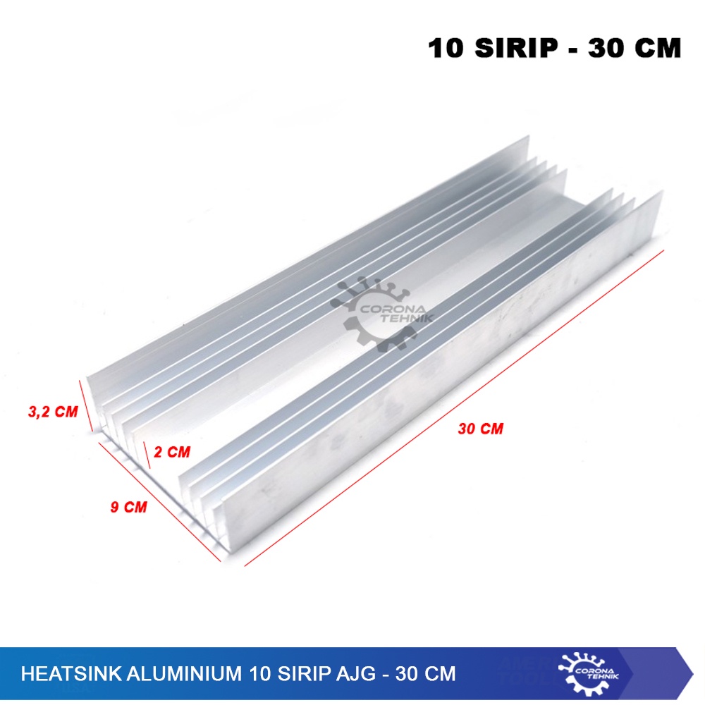 AJG - Heatsink Aluminium 10 Sirip - 30 cm