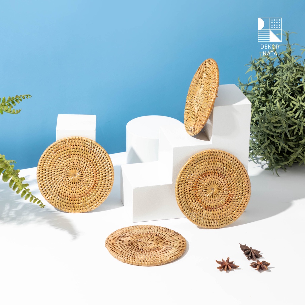 Dekornata Codi Rattan Coaster Tatakan Gelas Rotan Anti Panas Shopee Indonesia 2200